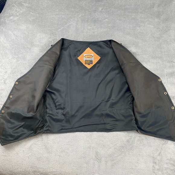 PARAGRAFF Vest Men XL Genuine Leather Suede Tan Western Cowboy Exclusive Vintage - Picture 5 of 10